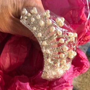 Decorative Hair Crown Rhinestones & Pearls